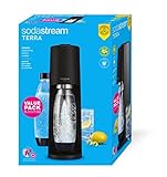 sodastream Wassersprudler Terra Value Pack x2 mit 2 spülmaschinenfesten Flaschen 1 l und 1 Zylinder...