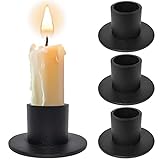 Aongray 4 Stück Schwarze Kerzenständer,Retro Kerzenhalter für das Abendessen bei...