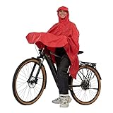 LOWLAND OUTDOOR® Fahrradregenponcho, Rot, One size