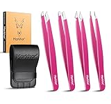 MARKHOR Pink Professionelle Präzisionspinzette und Epilierpinzette für Augenbrauen, Gesichtshaare,...