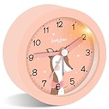 Ayybboo Wecker Kinder Ohne Ticken mit Snooze und Nachtlicht,Kinderwecker Batteriebetrieben...