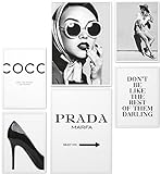 Papierschmiede® Mood-Poster Set Coco Schwarz-Weiß | Bilder als Wanddeko | Wohnzimmer &...