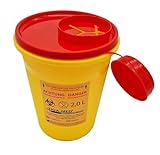 TIGA-MED Kanülen Abwurfbehälter | 5 Stück | 2 Liter / 2000ml | Kanülenbox Entsorgungsbox...