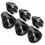 greate 3x Schuko Stecker Kupplung 230V Aussenbereich - Gummistecker Kupplung Set mit Knickschutz,...