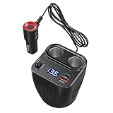 Autoladegerät-Adapter – 60 W Schnellladung, Rutschfester Stecker | Einziehbares Kabel,...