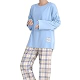 Loungewear Damen Set Schlafanzug Pjama Set,Schlafanzug Damen Pyjama Set Lang Zweiteiliger...