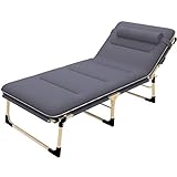 Faltbarer Metall-Sonnenliege mit 4-fach verstellbarer Rückenlehne, rostbeständig, gepolstert,...