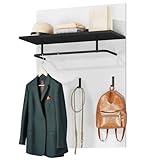 YITAHOME Garderobenpaneel,Wandpaneele Garderobe mit Kleiderstange und 3 Kleiderhaken aus Metall in...