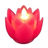 perfk 6X LED Teelichter, Kerze, Flackernde Lotus Lampe, Licht, Buddha, Heimdekoration, Flammenlose...