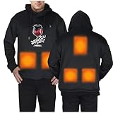 Herren Beheizbare Hoodie Warme Beheizte Unisex Kapuzenpullover Neue Outdoor Heizpullover USB...