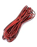 QWORK® 10 Meter 22AWG Elektrischer Draht, 2-adriges schwarz-rotes Elektrischer Draht,...