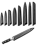 QWORK® 8er Set Messerschutz, Universal Klingenschützer aus Kunststoff, Schwarz, Schutzhüllen für...