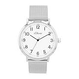 s.Oliver Armbanduhr mit Metallband für Herren, Silber, wasserdichte 3 bar, Geschenkidee, kommt in...