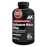 Maca TESTO – Testosteron Booster - 45.000 mg Maca Schwarz (100:1 Extrakt), L-Arginin, Taurin,...