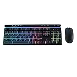 Garsent Kabellose Tastatur- und Maus-Kombination, RGB-Hintergrundbeleuchtung, Wiederaufladbares...