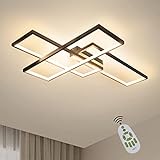 GBLY LED Deckenleuchte Dimmbar Modern Deckenlampe Schwarz Wohnzimmerlampe 65W Geometrisch Wandlampe...