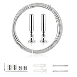 Holtrae 5 m Wandhalterung Set,Edelstahl Vorhangdraht,Gardine Stahlseil,Seilspanngarnitur,für...