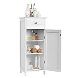 GOPLUS Badschrank mit Schublade, Midischrank mit verstellen Regalen, Badezimmerschrank Badkommode...