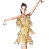 Vhersily Damen Latein Ballkleid mit Tassel Pailletten Flapper Kleider 1920er Jahre Ärmelloses...