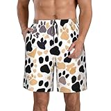 JBJGKHLP Niedliche Hundepfotenabdrücke für Herren, praktische Shorts, Funktionalität, Badehose,...