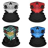 QHFlashbuy 4 Stück Sturmhauben Motorrad Totenkopf Maske,Multifunktionstuch Sturmmaske Skull Skelett...