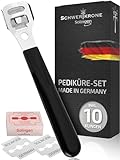 Schwertkrone Hornhauthobel Set mit 10 Klingen [MADE IN SOLINGEN - GERMANY] – Hornhaut Hobel –...
