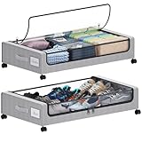 Tututry Unterbettkommode mit Rollen, 2er-Pack, Unterbett-Aufbewahrungsbehälter, XXL 60 l,...