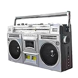 Retro-Kassetten-Boombox im 80er-Jahre-Stil, mit AM/FM-Radio, Bluetooth und USB/SD-Eingang,...