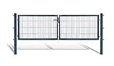 Doppelflügeltore für Stabmattenzaun, grün oder anthrazit, verschiedene Höhen wählbar -...