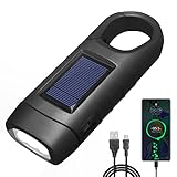 REKALRO LED Taschenlampe USB Aufladbar, Dynamo Taschenlampe für Aufladen Telefon,...