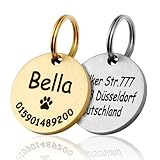 TMT Premium Stabile Hundemarke mit Gravur Edelstahl-Hunde-Anhänger | Wetterfestes Zubehör Dog Tag|...