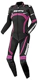 Bogotto Misano 2-Teiler Damen Motorrad Lederkombi, schwarz/fuchsia, 34