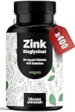 Zink Tabletten hochdosiert 25mg - 400 Tabletten hochdosiert mit Zink-Bisglycinat - Vegan und...