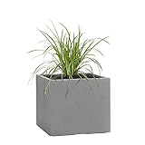 Pflanzwerk® Pflanzkübel Cube Grau 45x55x55cm *Frostbeständiger Blumenkübel* *UV-Schutz*...