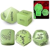 HABNI Sex Würfel Paar - 5 Stück Nachtleuchtend 18-25Mm, Erotische Würfel Set Mit 36 Positionen...
