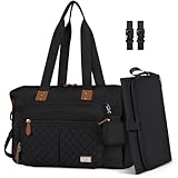 RAINSMORE Baby Wickeltasche Groß mit Schnullertasche und Wickelunterlage Multifunktions Babytasche...