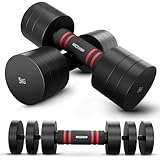 NEOLYMP 2er Set verstellbare Kurzhanteln 1,75-5 kg – verstellbare Hanteln aus massivem Stahl,...