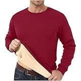 Herren-Sweatshirt mit Rundhalsausschnitt, 2-teiliges Outfit, thermisches warmes Flanell-Top und...
