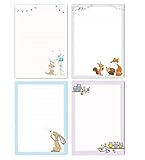 4 Schreibblöcke POST FÜR DICH, WALDTIERE, HASE & EULEN - jeweils DIN A5 liniert mit 50 Blatt...