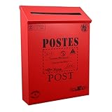 Generisch Vintage Briefkasten aus Lackiertem Eisenblech 29X22X6cm Wetterfeste Wanddekoration mit...