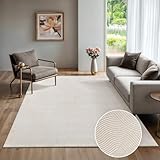 the carpet Rio - Moderner Kurzflor Teppich, weicher und pflegeleichter Anti-Rutsch-Teppich mit...