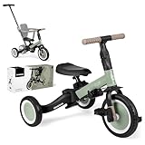 KikkaBoo FLIP Dreirad ab 1 Jahr mit Schubstange - Bis zu 5 Jahre, Laufrad 5-in-1, Umwandelbares...