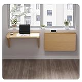 RAUMPA Klapptisch Wand, Kleiner, Wandtisch 80x50cm, Wandklapptisch Aus Massivholz, Platzsparender...