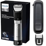Philips Bartschneider Serie 9000 Prestige mit SteelPrecision-Technologie, 3-stufige Akkuanzeige, bis...