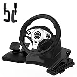 NBCP Gaming Lenkrad, PC Lenkrad Bodenpedale 270/900°Car Sim Fahren Dual-Motor Vibration Feedback...