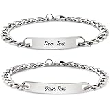 Edelstahlarmband mit Wunschgravur mit Namen Personalisiert | Personalisierbare Armbänder für...