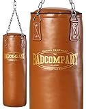 Bad Company Retro Boxsack I Punching Bag ungefüllt inkl. Heavy Duty Vierpunkt-Stahlkette - 120 x 35...