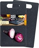 Moritz & Moritz 2x Schneidebrett Kunststoff Set in Granit Optik - 25 x 15 cm - Schneidebretter BPA...