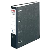 Herlitz Doppelordner maX.file nature A4 sw 7cm 2xA5 quer Ablage sk Rückenschild, schwarz, 5190806