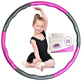 LETAO Hula Hoop Reifen Kinder von 4 5 6 7 8 Jahren | Rosa-Grau Hula Hoop Reifen Kinder, Zerlegbar,...